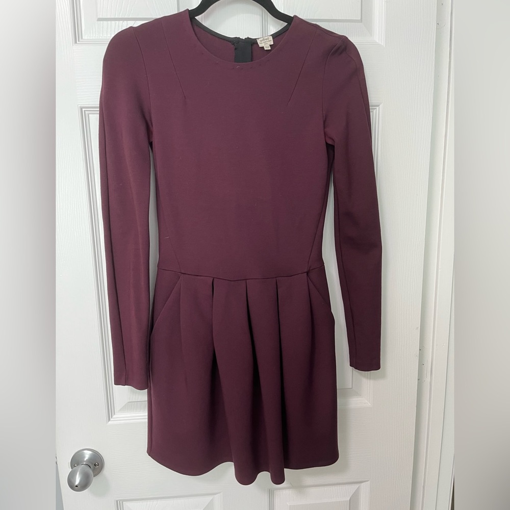 Aritzia Burgundy Long Sleeve Dress